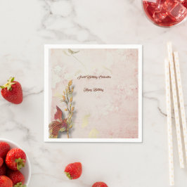 Crimson whispers 40th birthday paper Napkins Pappersservett