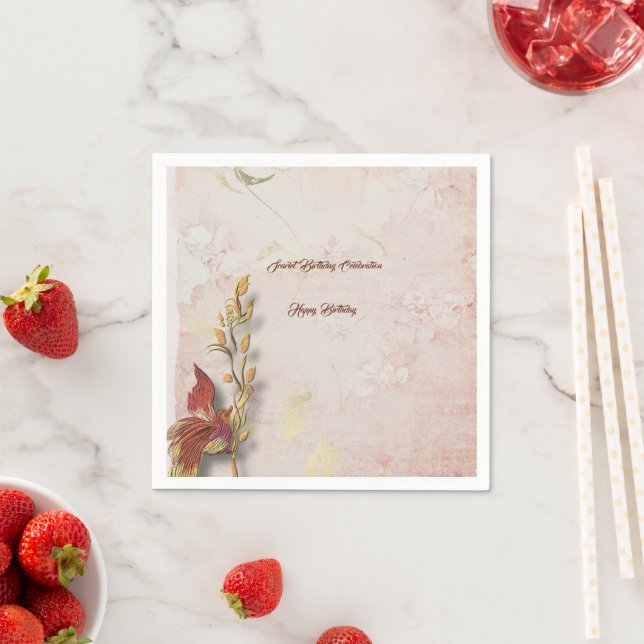 Crimson whispers 40th birthday paper Napkins  Pappersservett (Insitu)