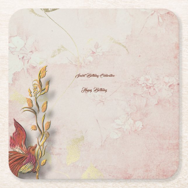 Crimson whispers  underlägg papper kvadrat (Framsidan)