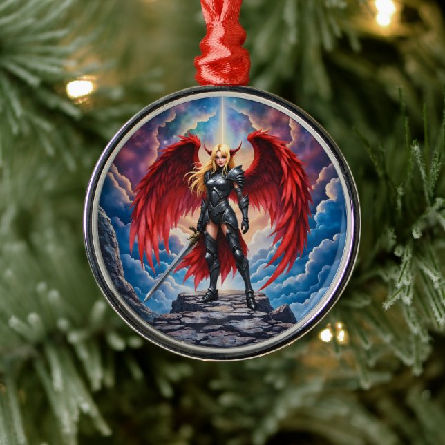 Crimson Wing – Fallen Angel Warrior. is not transl Julgransprydnad Metall (Träd)