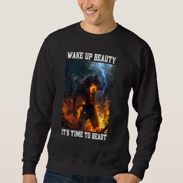 Cringe Varg Wake Up Beauty Cringy Alpha Varg Cring Lång Ärmad Tröja (Framsida)