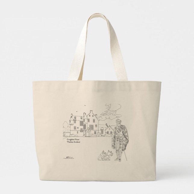 Cringletie House Scotland Tote Bag Jumbo Tygkasse (Baksida)