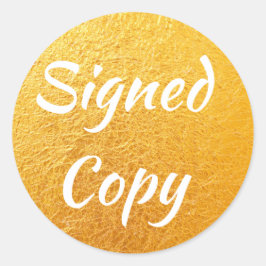 Crinkled Gold Foil Photo Signered Copy Runt Klistermärke