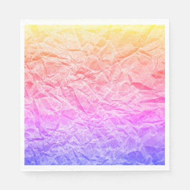 Crinkled Rainbow Papper Pappersservett (Framsidan)
