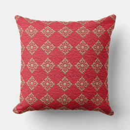 Crinkled Red och Guld Kudde