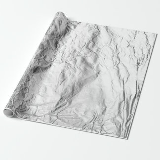 Crinkled Silver Foil Effect Aluminiumskrumpna Presentpapper