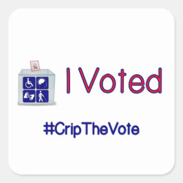 #CripTheVote I RÖSTADE (fyrkantiga) små klistermär Fyrkantigt Klistermärke
