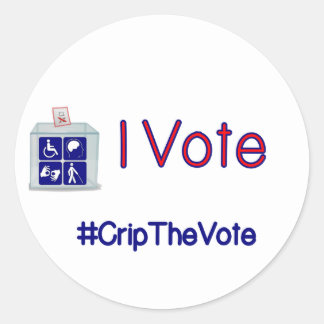 #CripTheVote I VOTE-klistermärken (runda) små Runt Klistermärke
