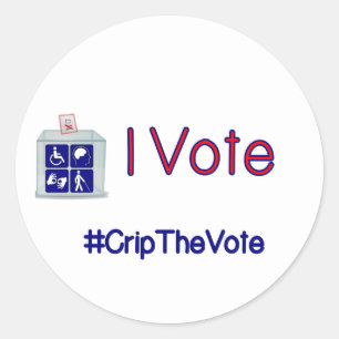 #CripTheVote I VOTE-klistermärken (runda) stora Runt Klistermärke