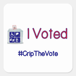 #CripTheVote RÖSTADE JAG lilla klistermärkear Fyrkantigt Klistermärke