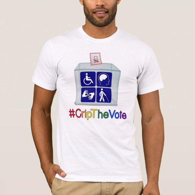#CripTheVotet-skjorta, vit som är för manar T-shirt (Framsida)