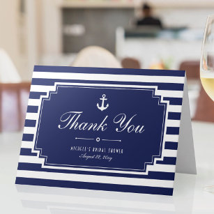 Crisp Blue Nautical Stripe Tackkort Card