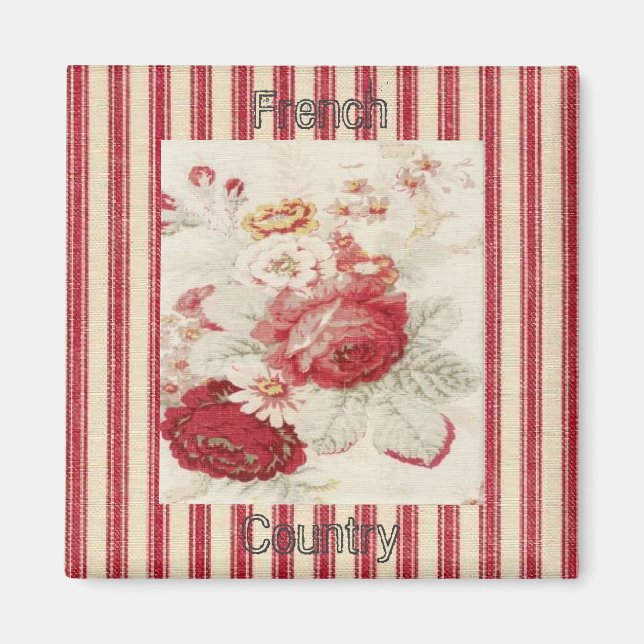 Crisp Clean Blommigt Fransk Land Fridge Magnet (Framsidan)