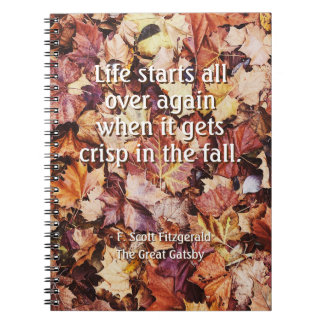 "Crisp Fall" Fitzgerald, Gatsby, Spiral Notebook Anteckningsbok