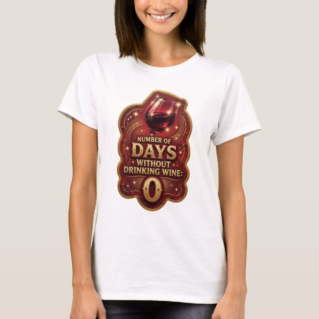 Crisp Gold ANTAL DAGAR UTAN VIN v2 T Shirt (Framsida)