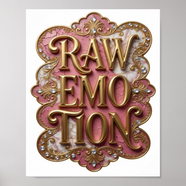 Crisp Gold RAW EMOTION Grafisk Design Poster (Framsidan)