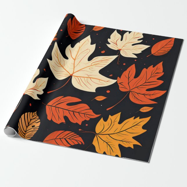 Crisp Löv: Höst i mjuka toner Presentpapper (Utrullad)