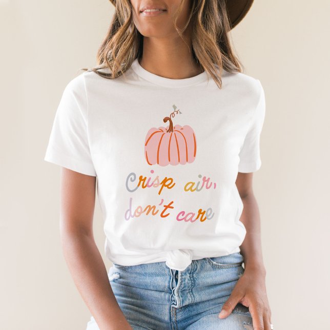 Crisp Luft, bry inte Rosa Pumpkin Cute Fall T Shirt (Skapare uppladdad)