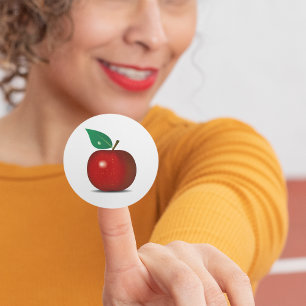 Crisp Red Apple Stickers Runt Klistermärke