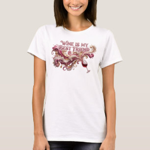 Crisp Rosa VIN ÄR MIN BÄSTA VÄN Presentdesign T Shirt