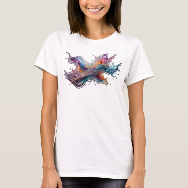 Crisp Silver ABSTRAKT KONST Statement T-shirt v2 (Framsida)