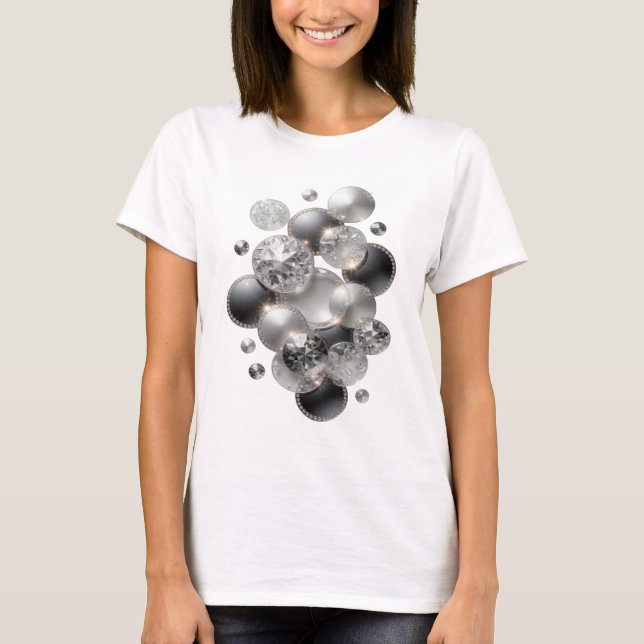 Crisp Silver DIAMANTTER ÄR EN FLIKAS BÄSTA VÄN T Shirt (Framsida)