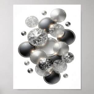 Crisp Silver DIAMONDER ÄR EN FLIKAS BÄSTA VÄN Poster
