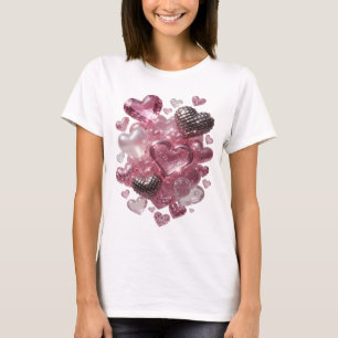Crisp Silver HEARTS AND DIAMONDS Slogan T-shirt