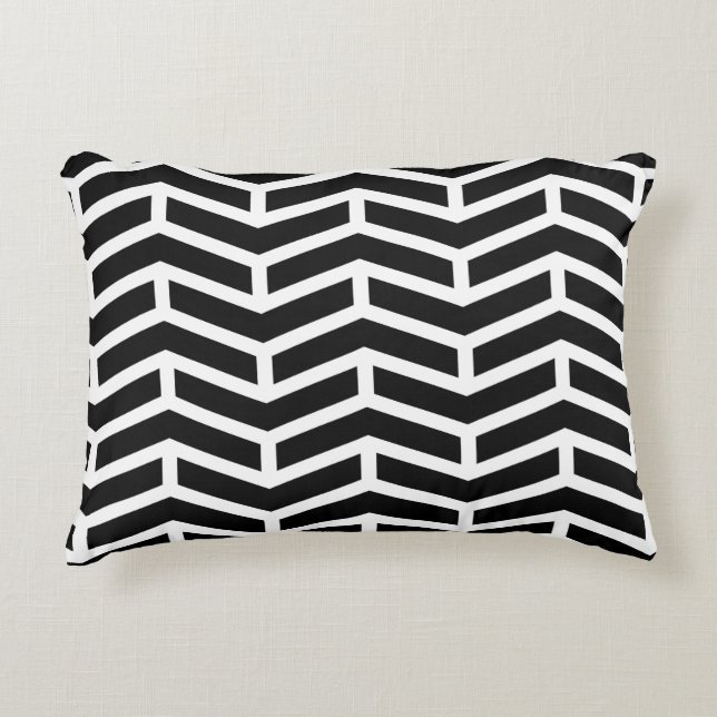 Crisp Vass OppArrows Chevron Black White Prydnadskudde (Framsidan)