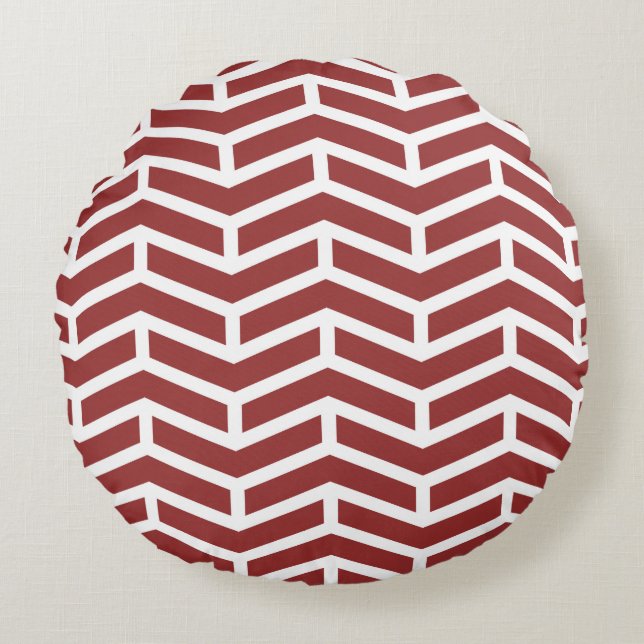 Crisp Vass OppArrows Chevron Red White Rund Kudde (Framsidan)