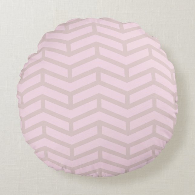Crisp Vass Oppositionen Arrows Chevron Rosa Neutra Rund Kudde (Framsidan)