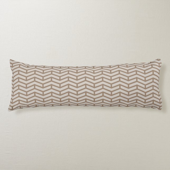 Crisp Vass Opprows Chevron Brown Neutralt Kroppskudde (Framsidan)