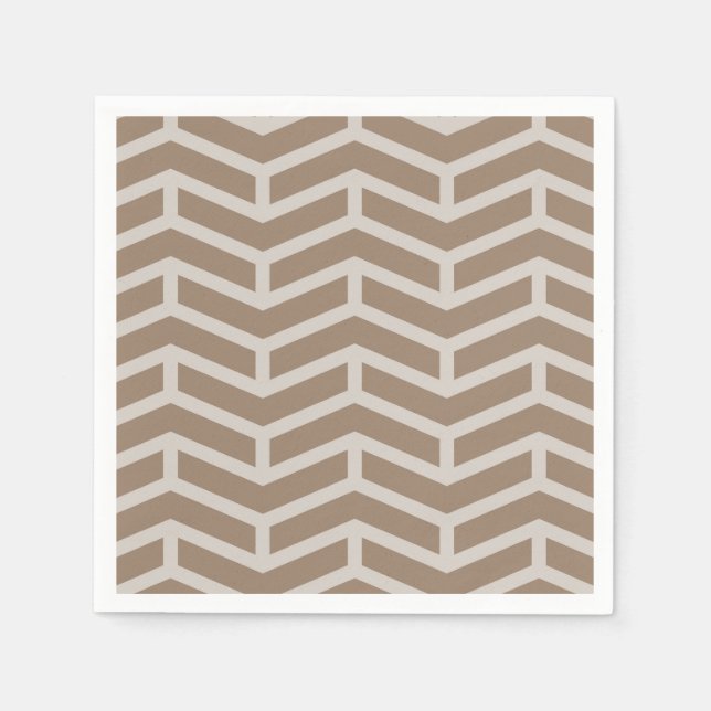 Crisp Vass Opprows Chevron Brown Neutralt Pappersservett (Framsidan)