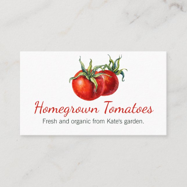 Crisp White Homfarm Tomato Sale Visitkort (Framsida)