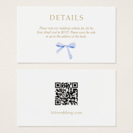 Crisp White | Information om Blue Ribbon Bröllop Q Visitkort