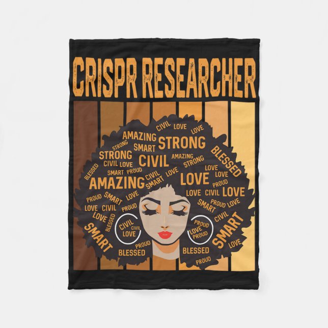 Crispr-forskare Kraftfull Black History Month Bla Fleecefilt (Framsidan)