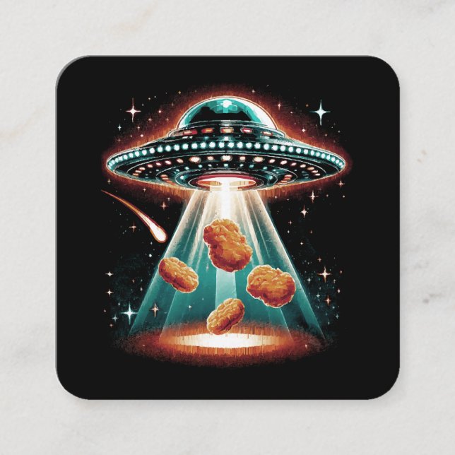 Crispy Chicken Nugget Fyrkantigt Visitkort (Framsida)