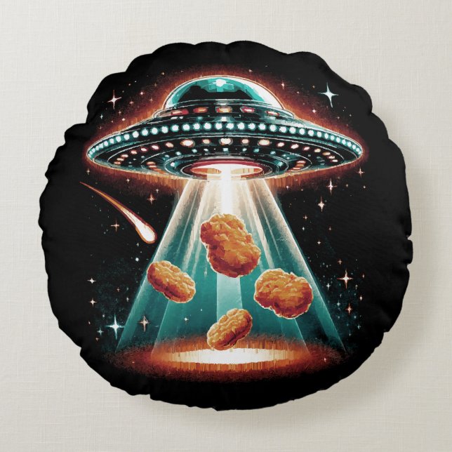 Crispy Chicken Nugget Rund Kudde (Framsidan)