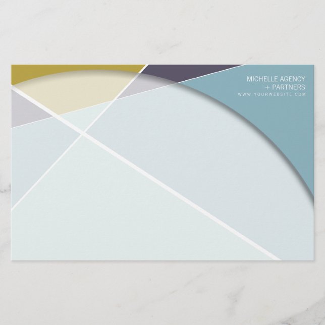 Criss Kor Geometric Mönster Snyggt Mod Art Brevpapper (Framsida)