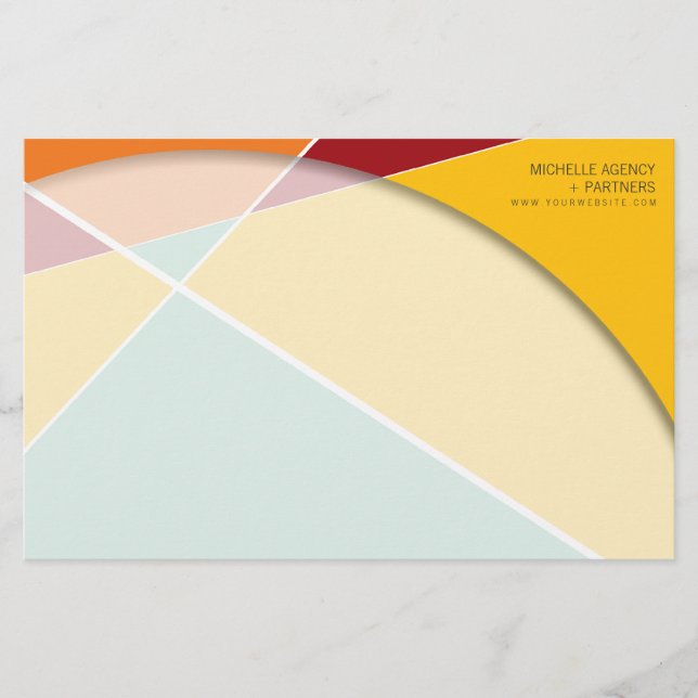 Criss Kor Geometric Mönster Snyggt Mod Art Brevpapper (Framsida)