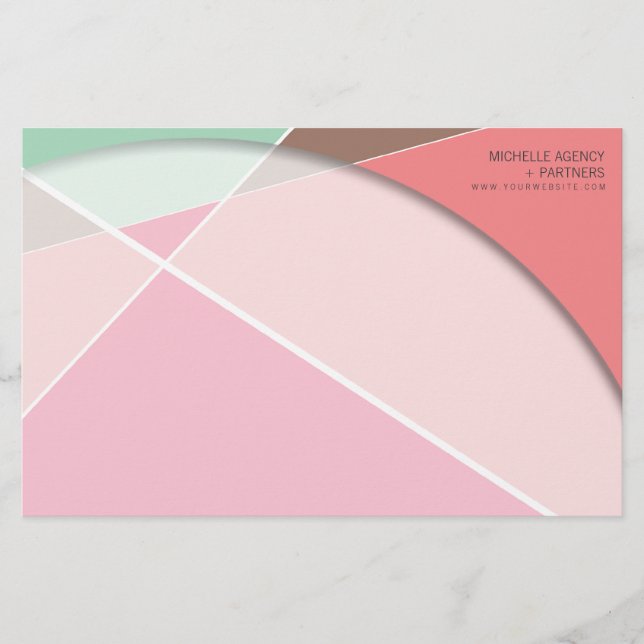 Criss Kor Geometric Mönster Snyggt Mod Art Brevpapper (Framsida)