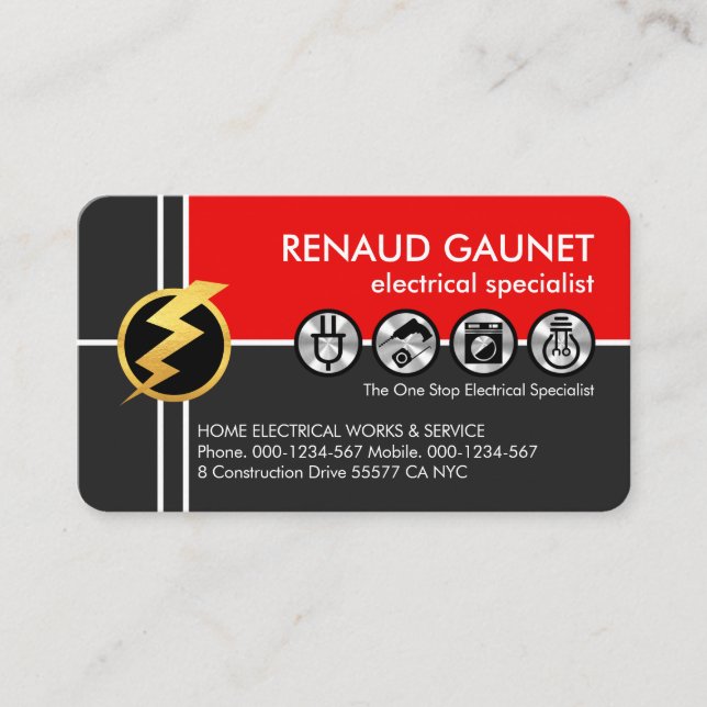 Crisscross Electrical Linjer Electrical Visitkort (Framsida)