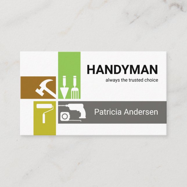 Crisscross Handyman Reparation Verktyg Visitkort (Framsida)