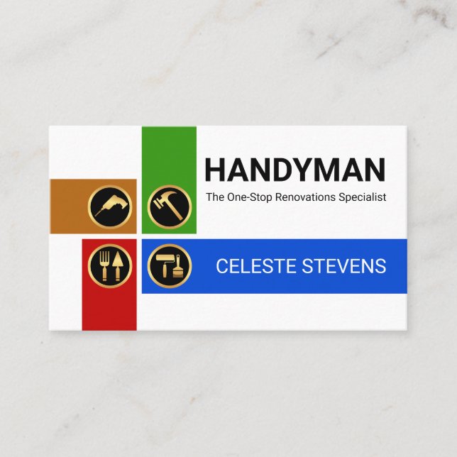 Crisscross Handyman Verktygsskikt Visitkort (Framsida)