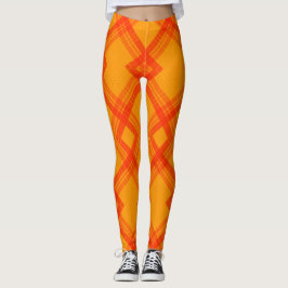 Crisscrossed Lycklig Red & Gult/Orange Checks Leggings
