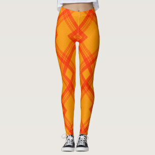 Crisscrossed Lycklig Red & Gult/Orange Checks Leggings