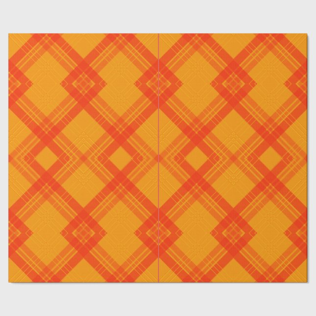 Crisscrossed Lycklig Red & Gult/Orange Checks Presentpapper (Seam)