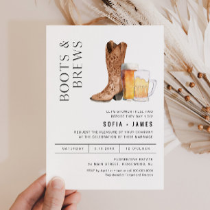 CRISTAL Boots & Brews Par Shower-inbjudan Inbjudningar