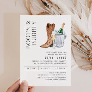 CRISTAL Boots & Bubly Par Shower-inbjudan Inbjudningar