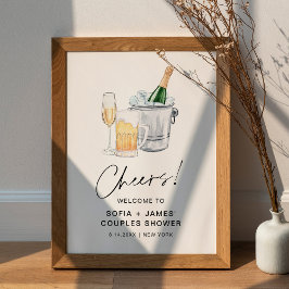 CRISTAL Bubbles and Brews Par Shower Sign Poster